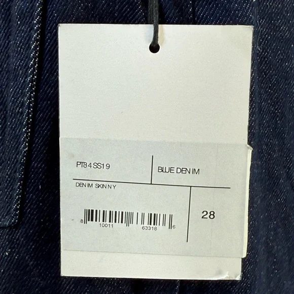 Brandon Maxwell High Rise Classic Straight leg Skinny Dark Blue Denim Size 28 - Picture 3 of 16